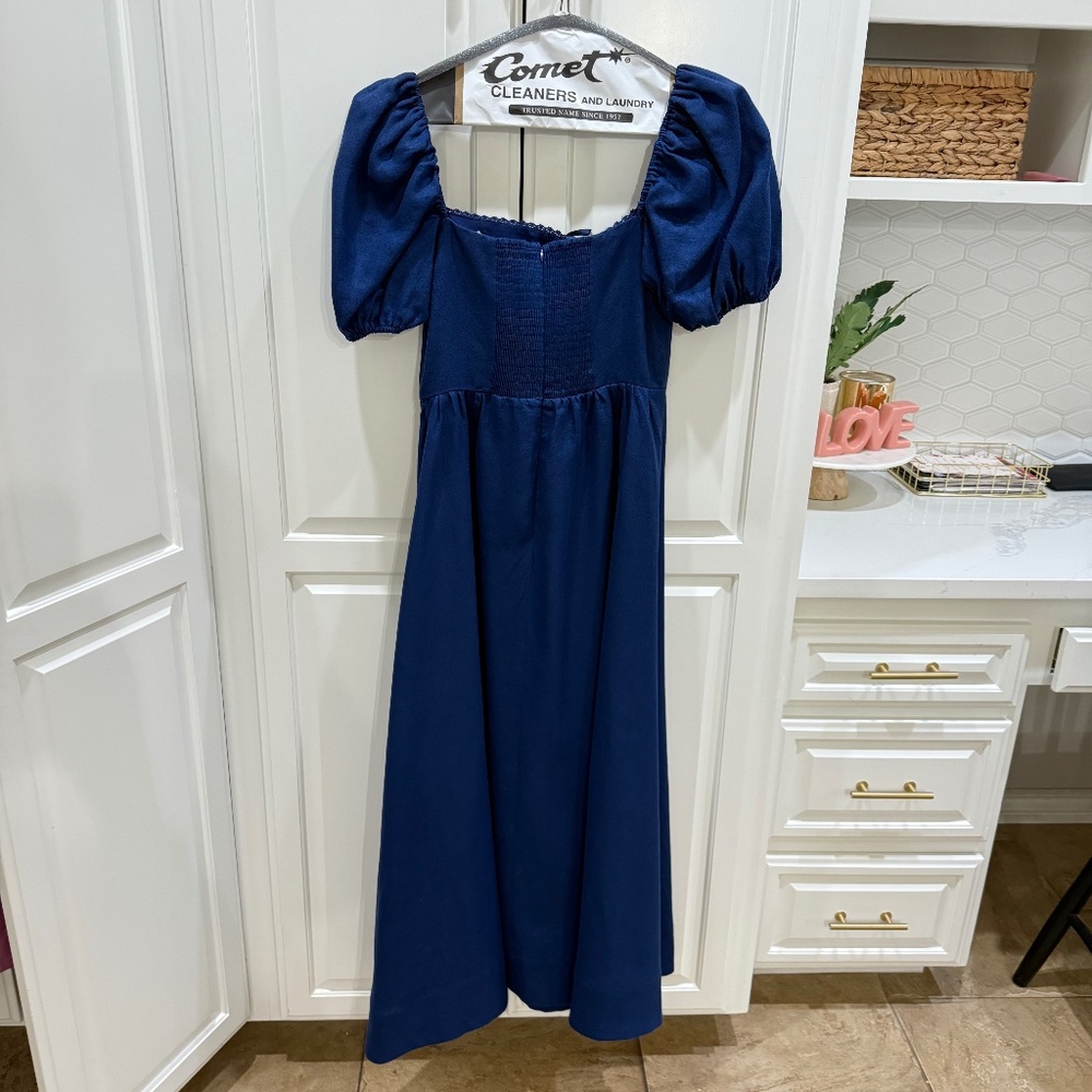 Reformation Marella Linen Midi-Dress - size 6 - Picture 3 of 4